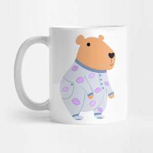 Cute Capybara In Rainbow And Cloud Pajama Jumpsuit Mug